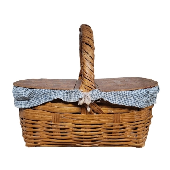 Vintage Accents Vintage 95s Americana Blue White Gingham Lined